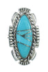 Authentic Sterling Silver Southwestern Turquoise Ring Size 7-1/4 QX85098